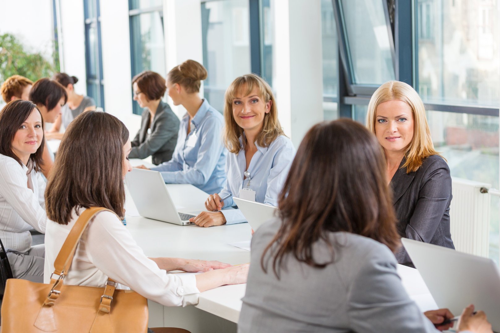 Group of women at job fair